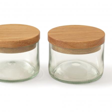 Salz & Kräuterdosen mit Silikonring 2er Set Glas klar-side by side-werky